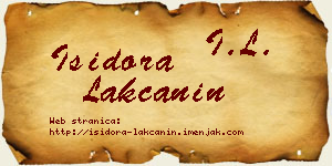 Isidora Lakčanin vizit kartica